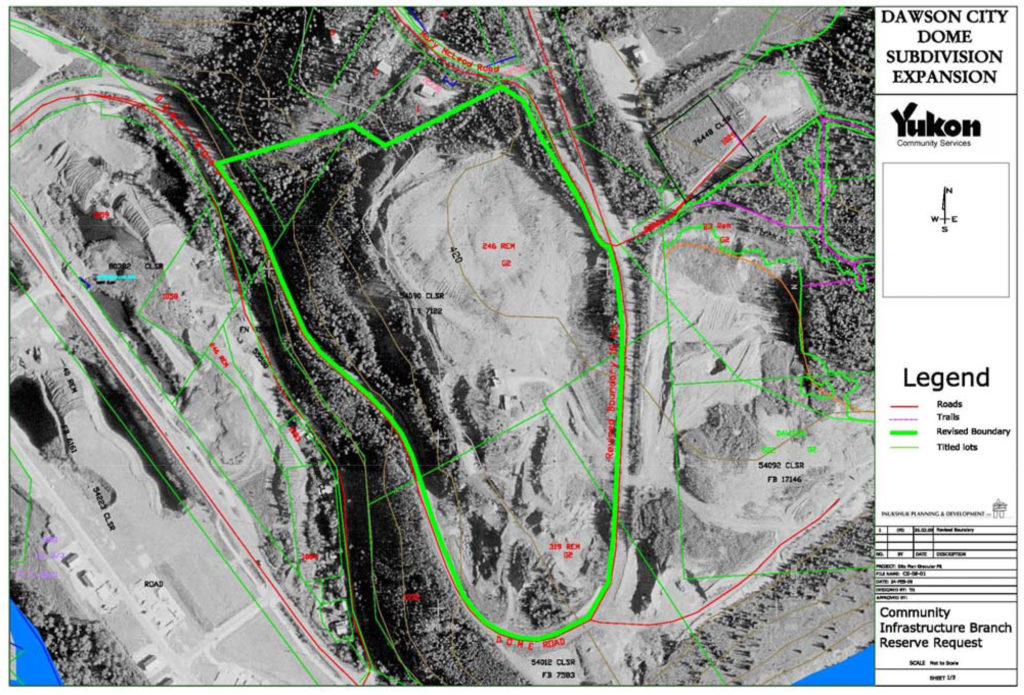 Plan with roads, trails, boundaries and topographic contours superimposed over aerial photo of site